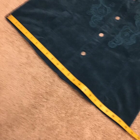 Vintage 90s Alia Embroidered Turquoise Corduroy Jacket and Pantsuit - Picture 14 of 16